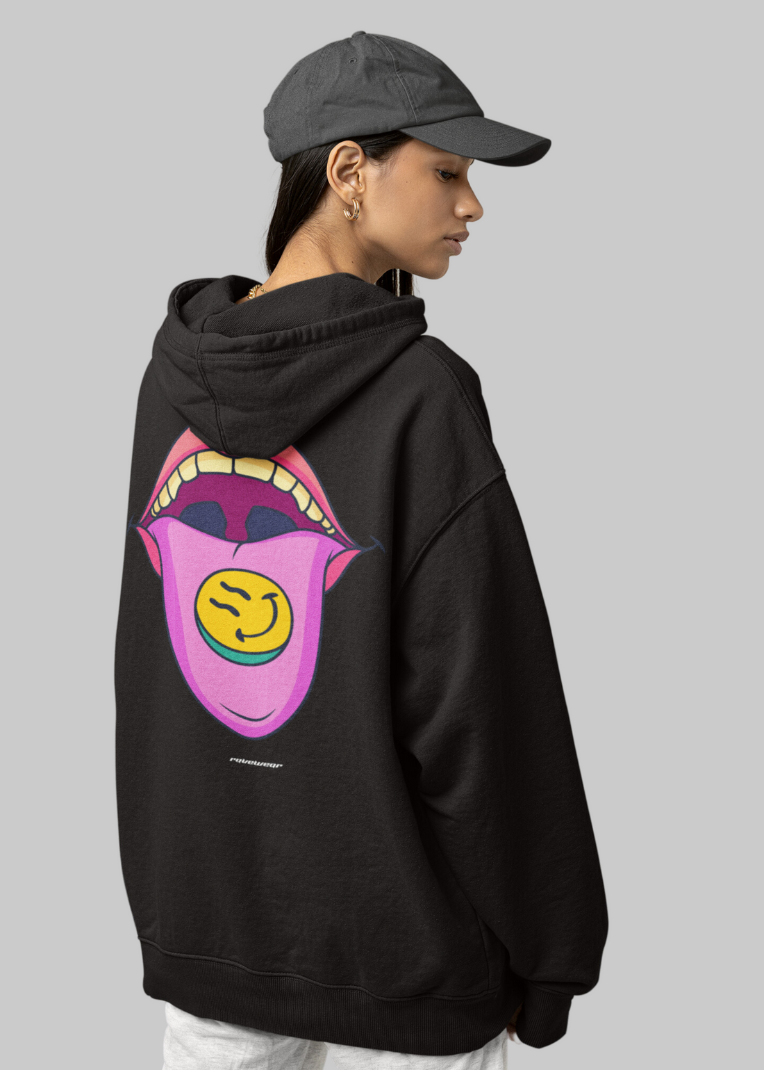 Happy Pills Backprint - Damen Oversized Hoodie