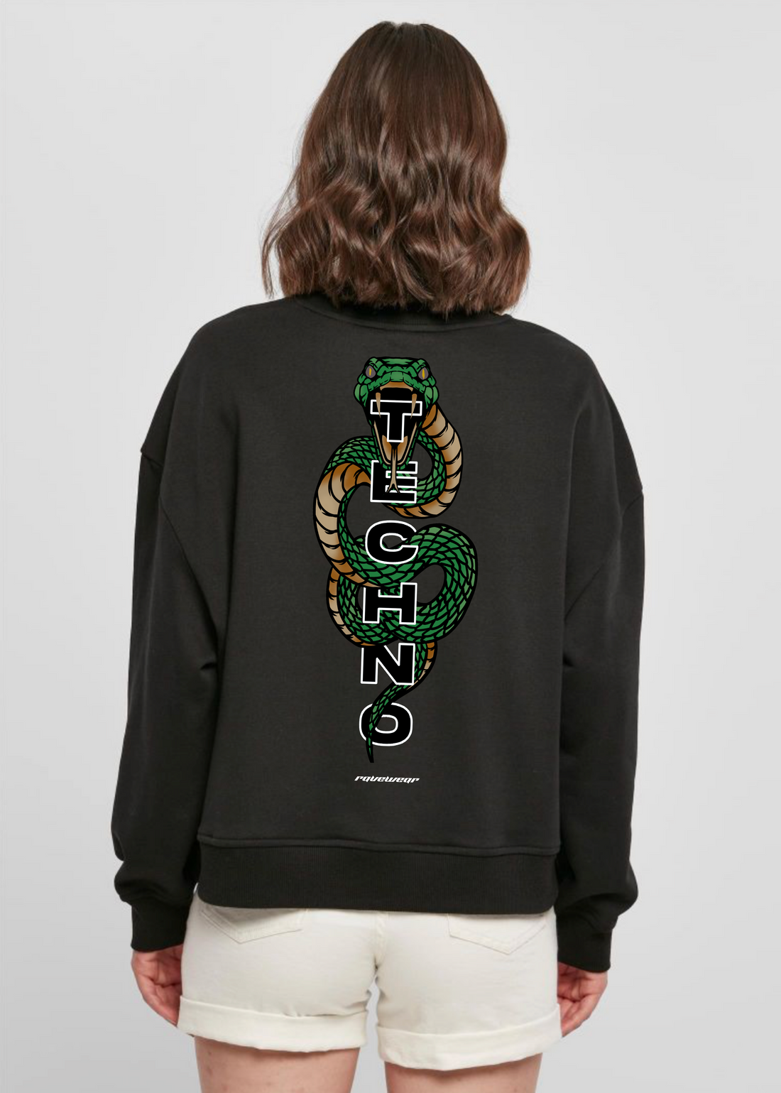 Techno Cobra Backprint - Damen Oversized Sweatshirt