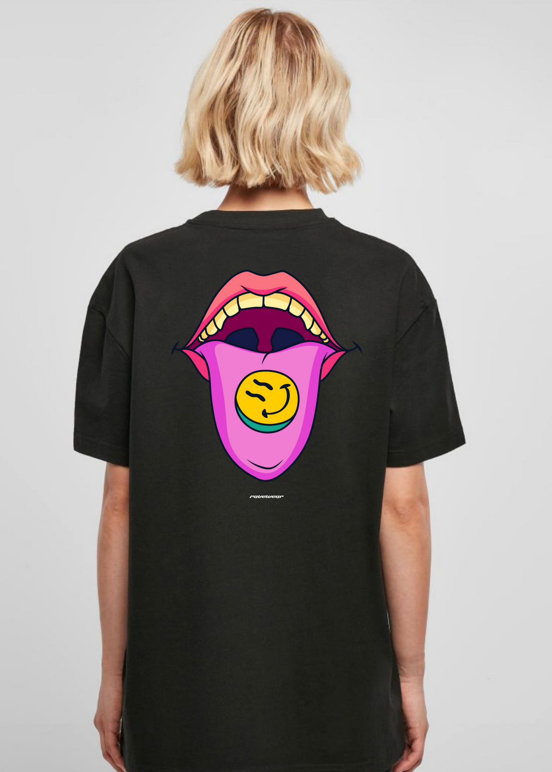 Happy Pills Backprint - Damen Oversized Shirt