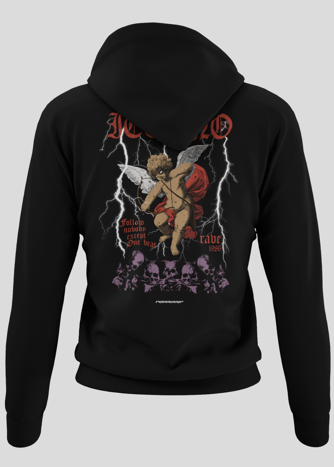 Techno Amor Backprint - Damen Oversized Zipper