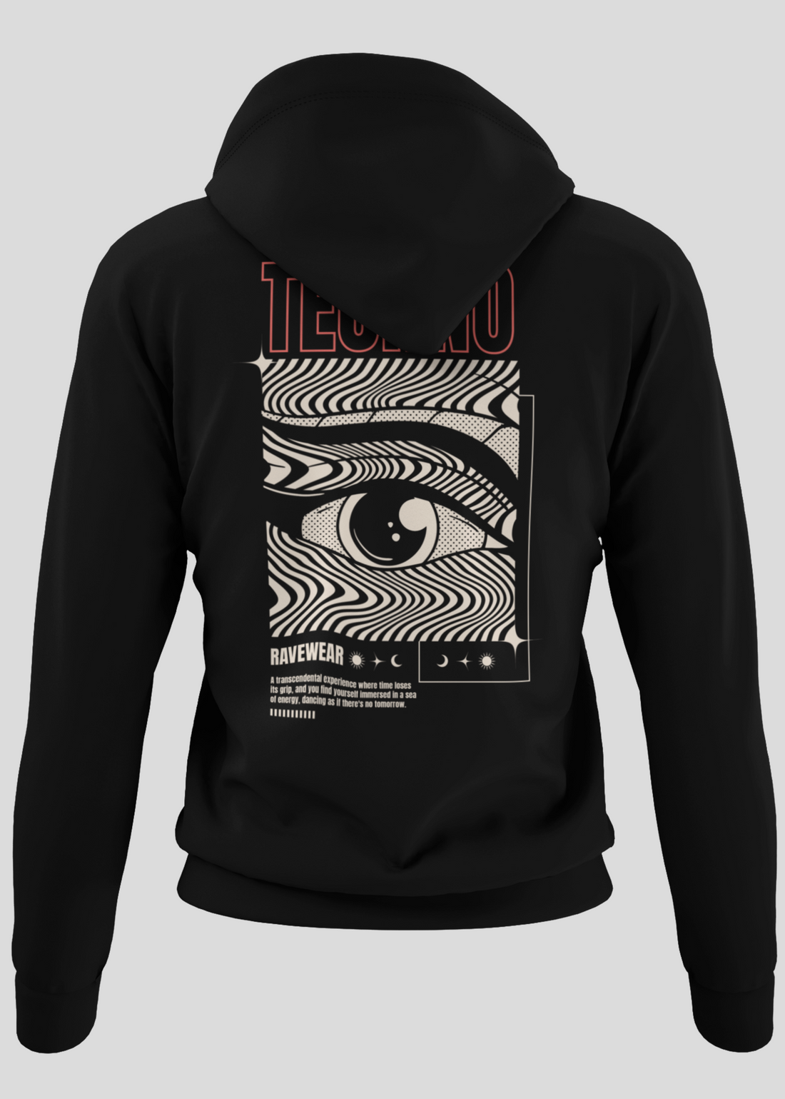 Technoeye Backprint - Damen Oversized Zipper