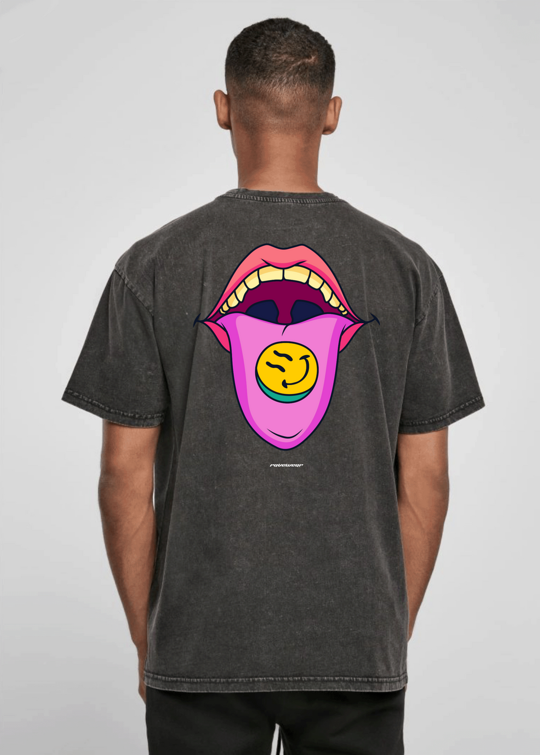 Happy Pills Backprint - Herren Acid Oversized Shirt