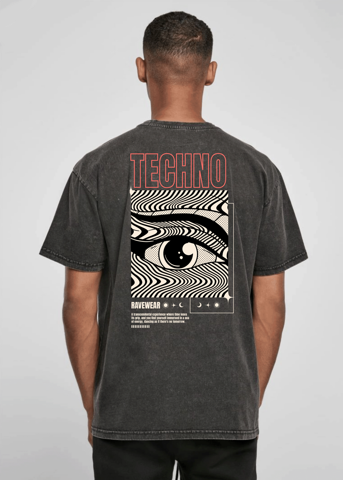 Technoeye Backprint - Herren Acid Oversized Shirt
