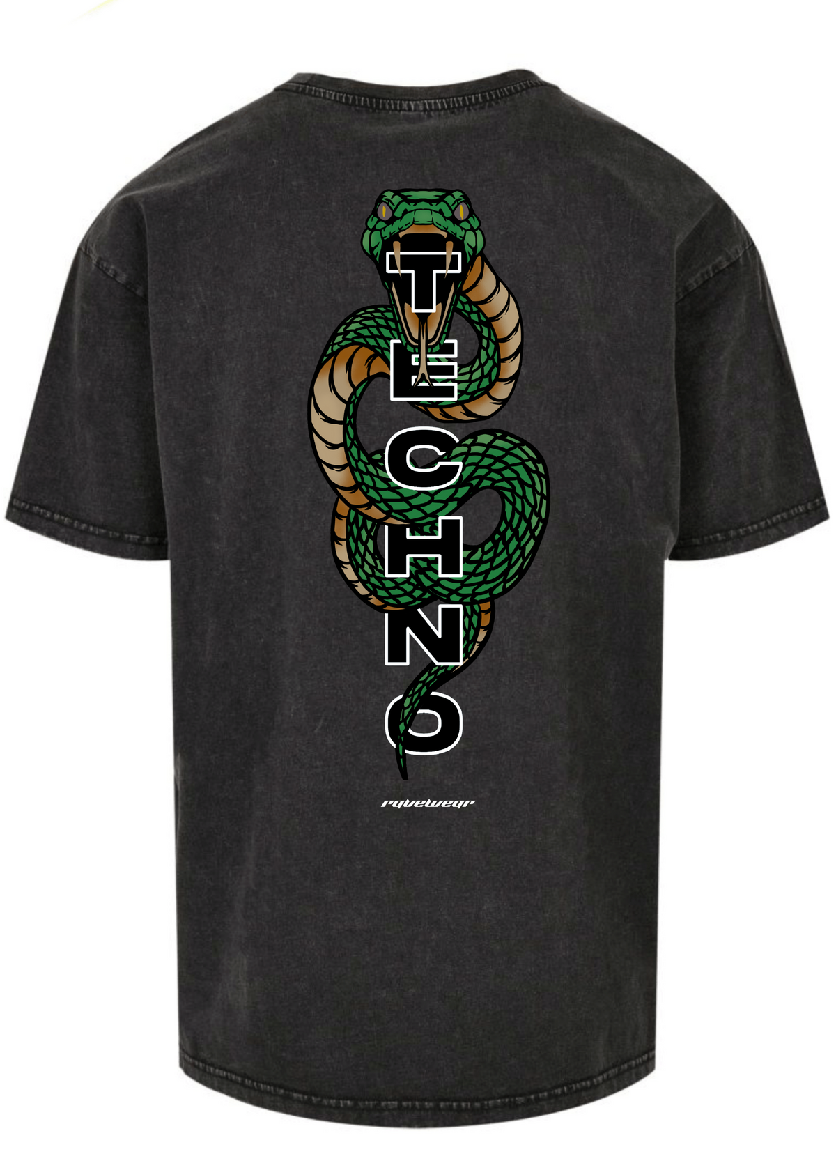 Techno Cobra Backprint - Unisex Acid Oversized Shirt