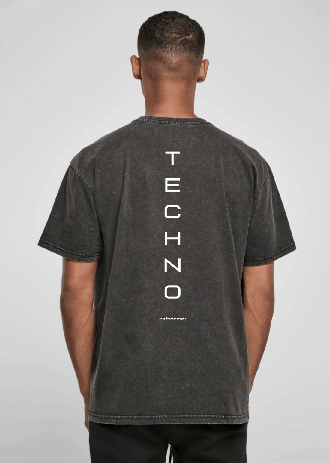 Just Techno Backprint - Herren Acid Oversized Shirt