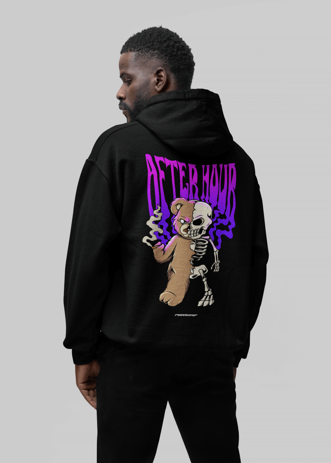 Afterhour Teddy Backprint - Herren Oversized Hoodie