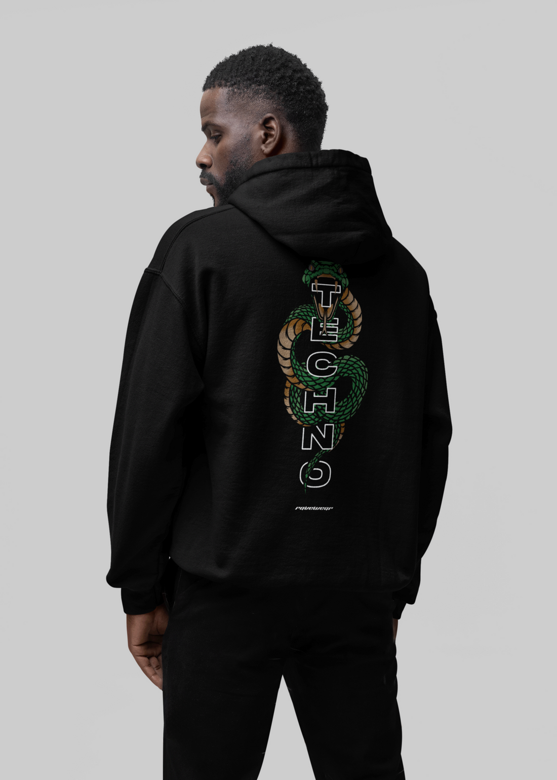 Techno Cobra Backprint - Herren Oversized Hoodie