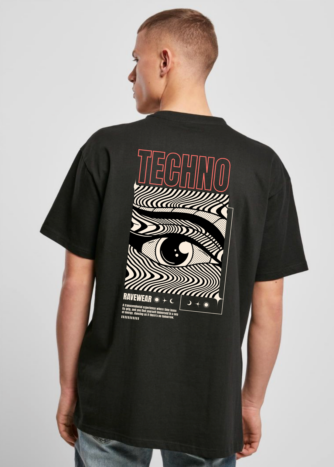 Technoeye Backprint - Herren Oversized Shirt