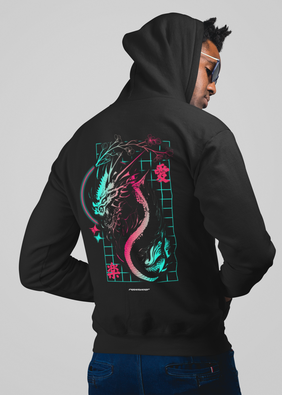 Techno Dragon Backprint - Herren Oversized Zipper