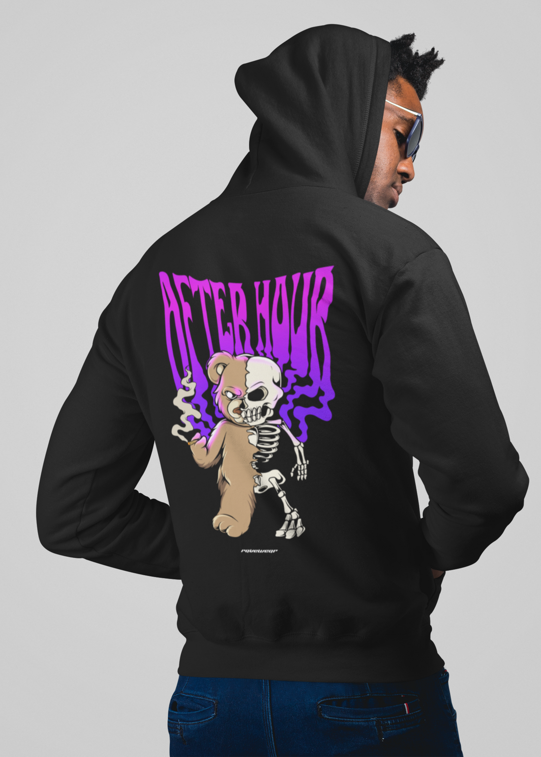 Afterhour Teddy Backprint - Herren Oversized Zipper