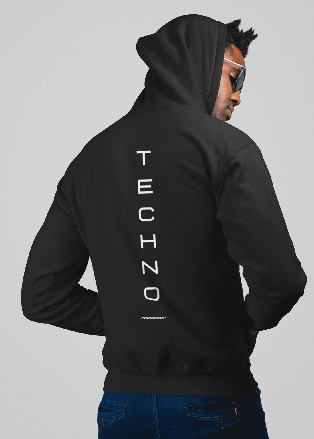 Just Techno Backprint - Herren Oversized Zipper