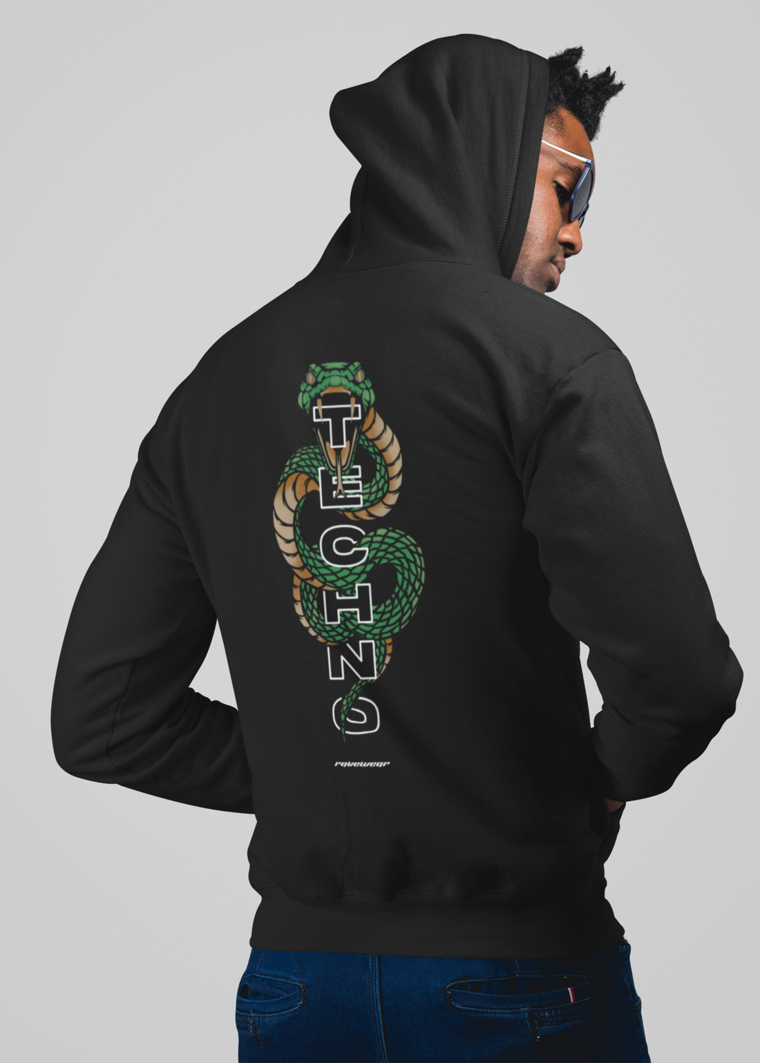 Techno Cobra Backprint - Herren Oversized Zipper