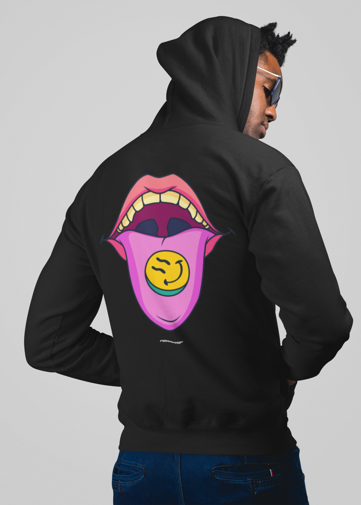 Happy Pills Backprint - Herren Oversized Zipper