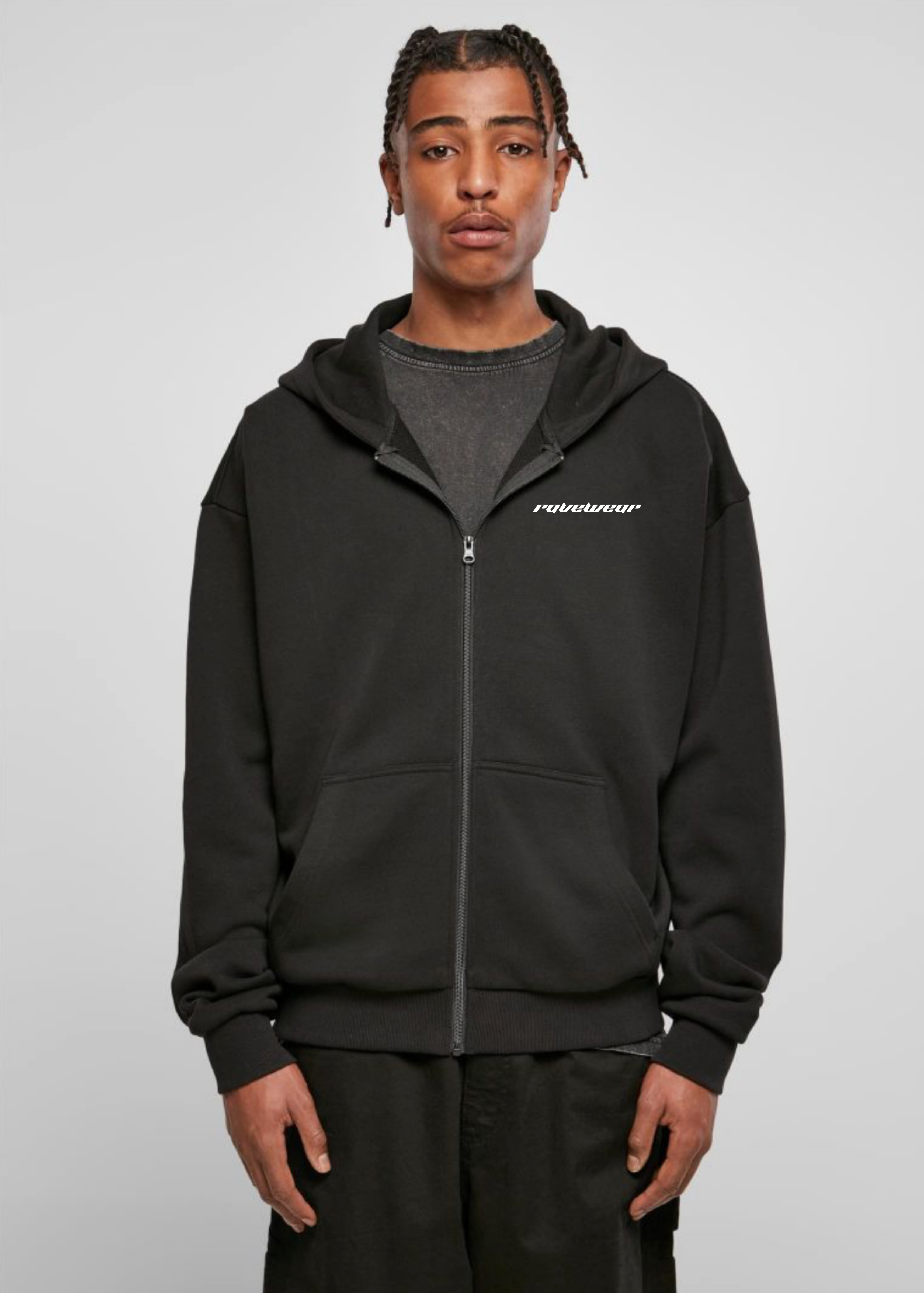 Techno Amor Backprint - Herren Oversized Zipper