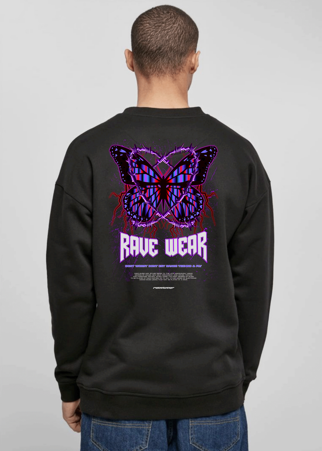 Chained Butterfly Backprint - Herren Oversized Sweatshirt