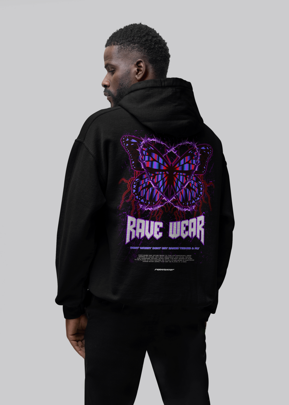 Chained Butterfly Backprint - Herren Oversized Hoodie