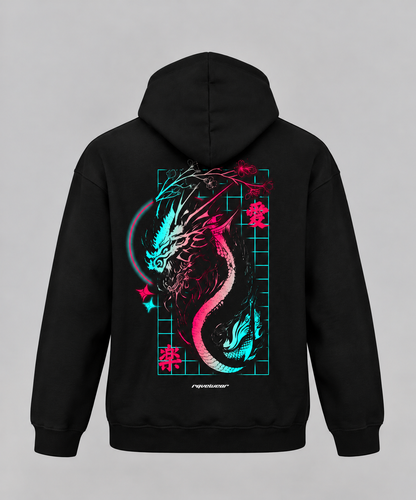 Techno Dragon Backprint - Unisex Oversized Hoodie