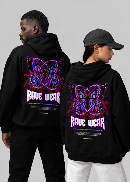 Chained Butterfly Backprint - Unisex Oversized Hoodie