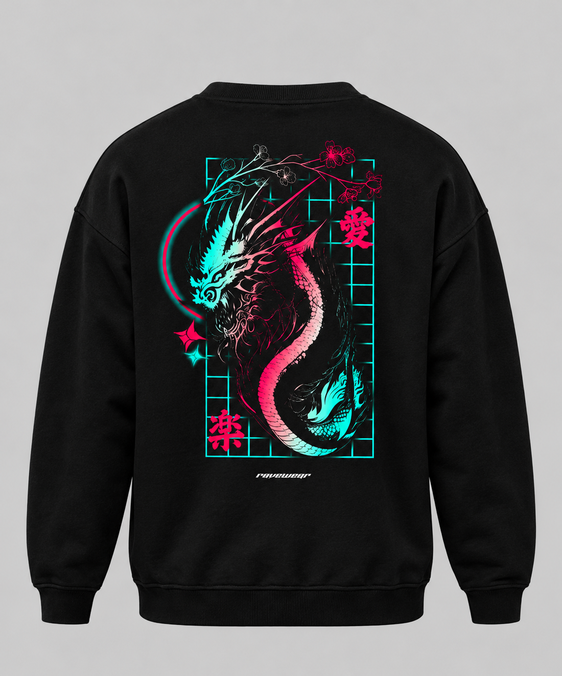 Techno Dragon Backprint - Unisex Oversized Sweatshirt