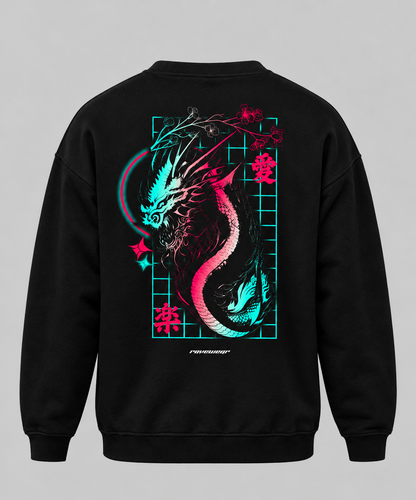 Techno Dragon Backprint - Unisex Oversized Sweatshirt