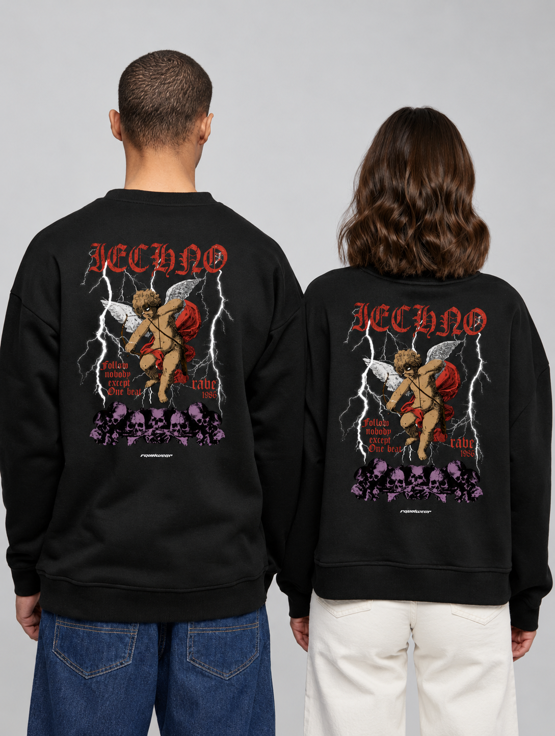 Techno Amor Backprint - Unisex Oversized Sweatshirt