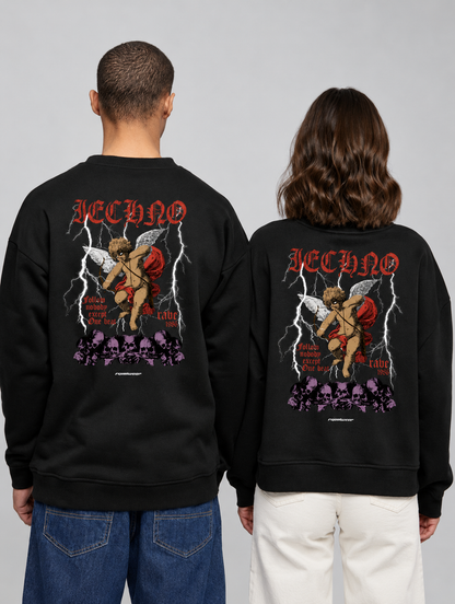 Techno Amor Backprint - Unisex Oversized Sweatshirt