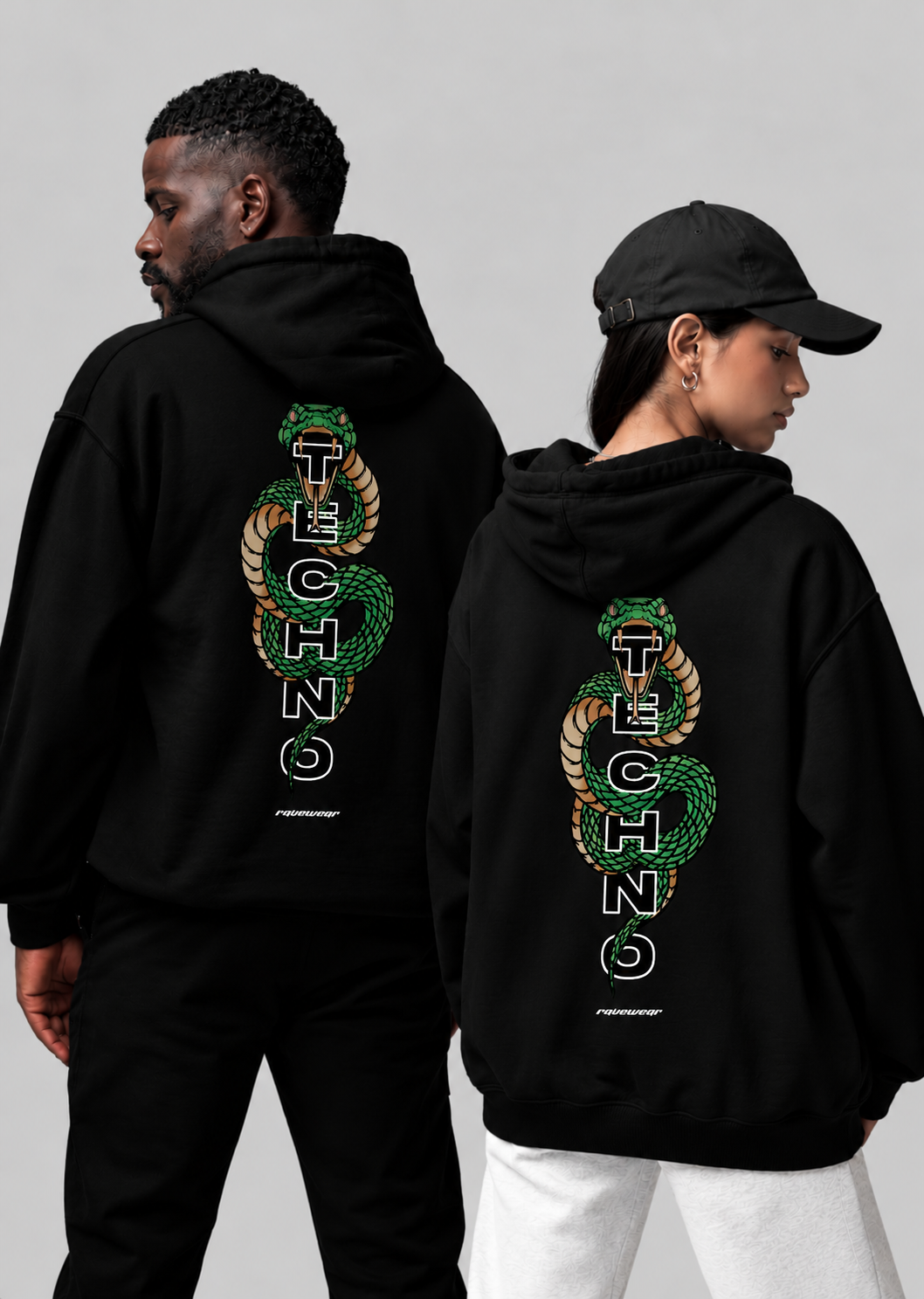Techno Cobra Backprint - Unisex Oversized Hoodie