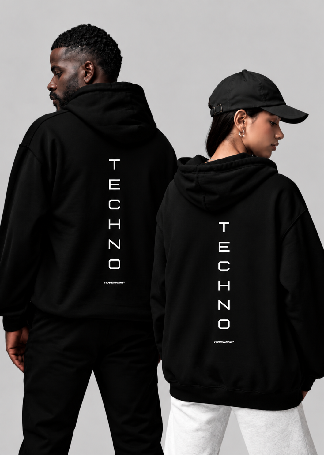 Just Techno Backprint - Unisex Oversized Hoodie