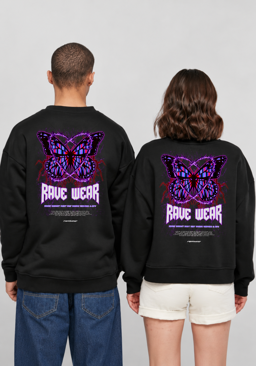 Chained Butterfly Backprint - Unisex Oversized Sweatshirt